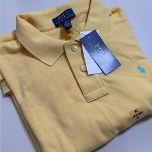 Polo Ralph Lauren Boys Yellow Collared Polo Shirt Pullover XL (18-20) Logo
